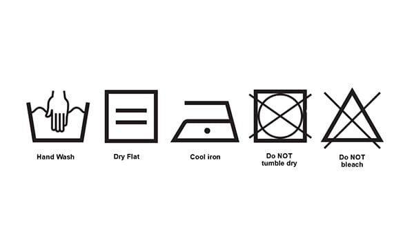 Care Label icons product page